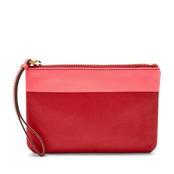 NWOT Fossil Keely Colorblock Leather Wristlet - Picture 1 of 6